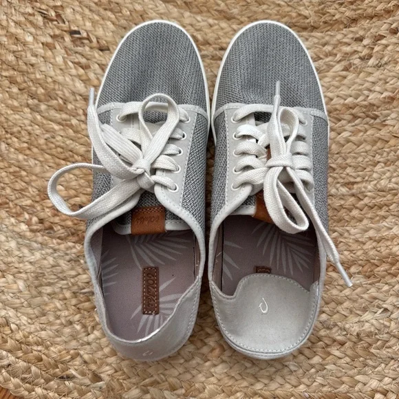 OluKai Gray and White Women's Sneakers - Picture 3 of 7